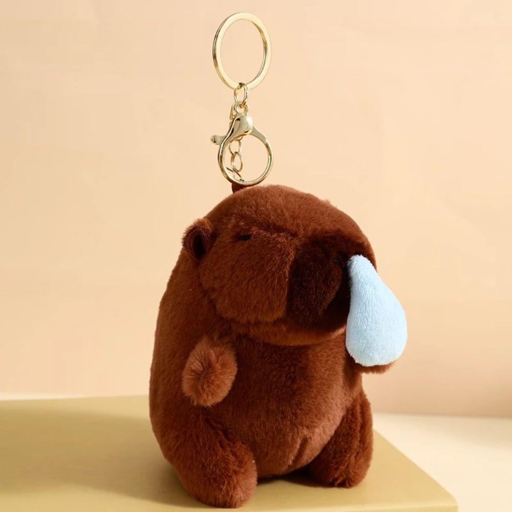 Мягкий брелок-игрушка пищащая капибара подвеска для рюкзака сумочка подарок на день рождения