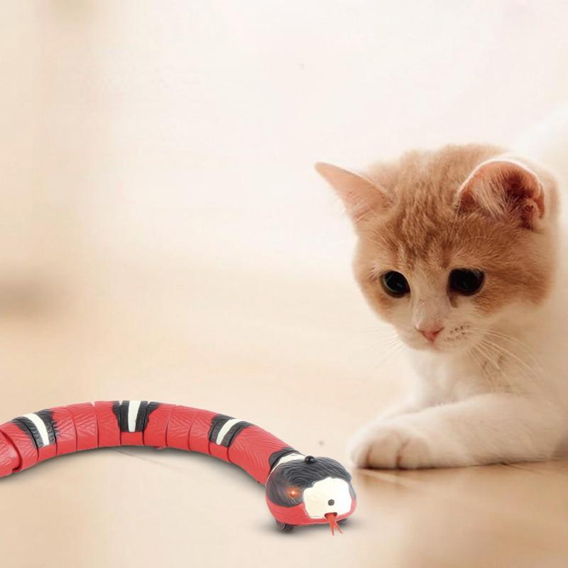 Smart Sensing Snake Cat Toys Интерактивный автоматический Eletronic Snake Cat Teaser USB-зарядка Аксессуары для кошек для кошек Собаки Игрушки для кошек