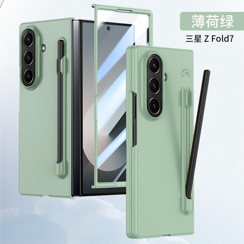 Samsung Galaxy Z Fold 7 6 5 4 uchun Ko'p Rangli Ultra Yaxlit Mat Qopqoq Sensorli Qalamli Qalam Uyasi bilan Temperlangan Plyonka Zarbdan Himoyalovchi Qattiq Qopqoq