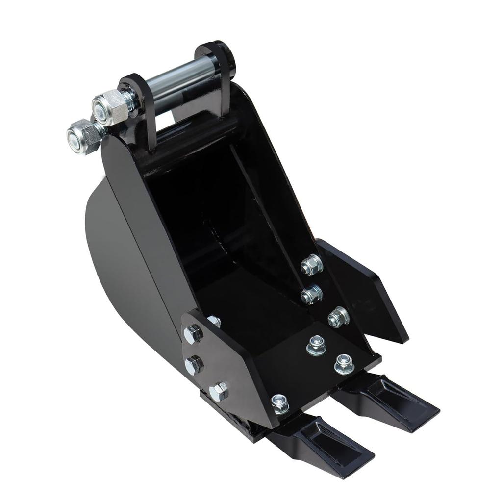 Narrow Digging Bucket 7.87in 0.98in Hole Dia 3.54in Center Wheelbase Metal Teeth for Trenching Digger Mini Excavator