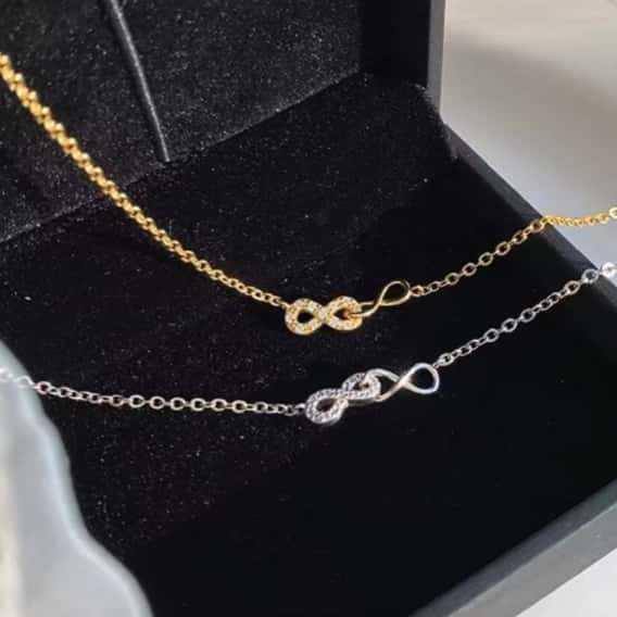 S925 Sterling Silver Infinity Choker Necklace for Women