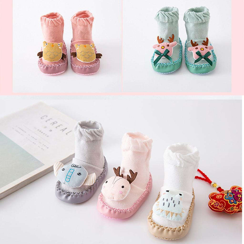 Newborn Baby Cartoon Newborn Baby Girls Boys Anti-Slip Socks Slipper Shoes Boots