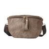 Dumpling Shape PU Leather Waist Bag Zipper Women Crossbody Bag Simple Chest Bag  Travel