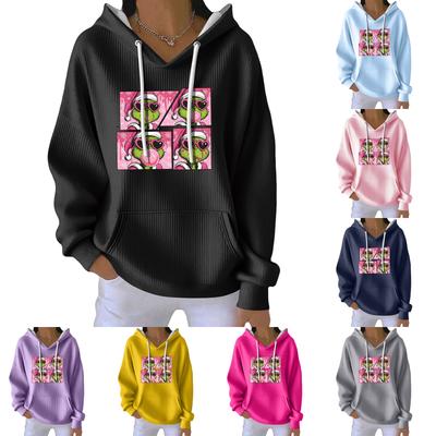 Женская модная повседневная толстовка с длинными рукавами и принтом рождественского ангела