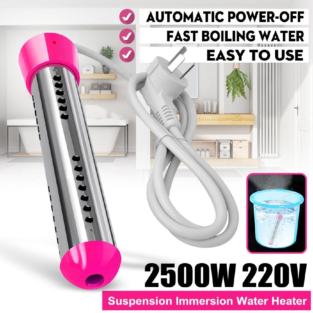 Electric Immersion Element Boiler Automatic Power-off Water Heater Curling Irons Heater Red 220V 2500W 1.5M