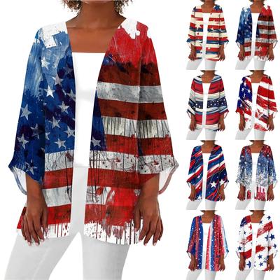 Женская повседневная модная легкая куртка средней длины с принтом, кардиган