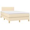 Maison Exclusive - Sommier à lattes de lit avec matelas LED Crème 120x200 cm Tissu