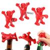 3pcs/set Cute Red Guy Wine Beer Bottle Opener Wine Cork Stopper Plug Gift Bar Tools