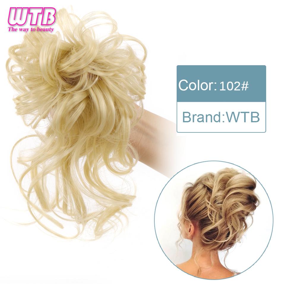 Short Messy Fluffy Chignon Donut Hair Bun Pad Elastic Hair Rope Rubber Band Synthetic Ponytail Hair Extension