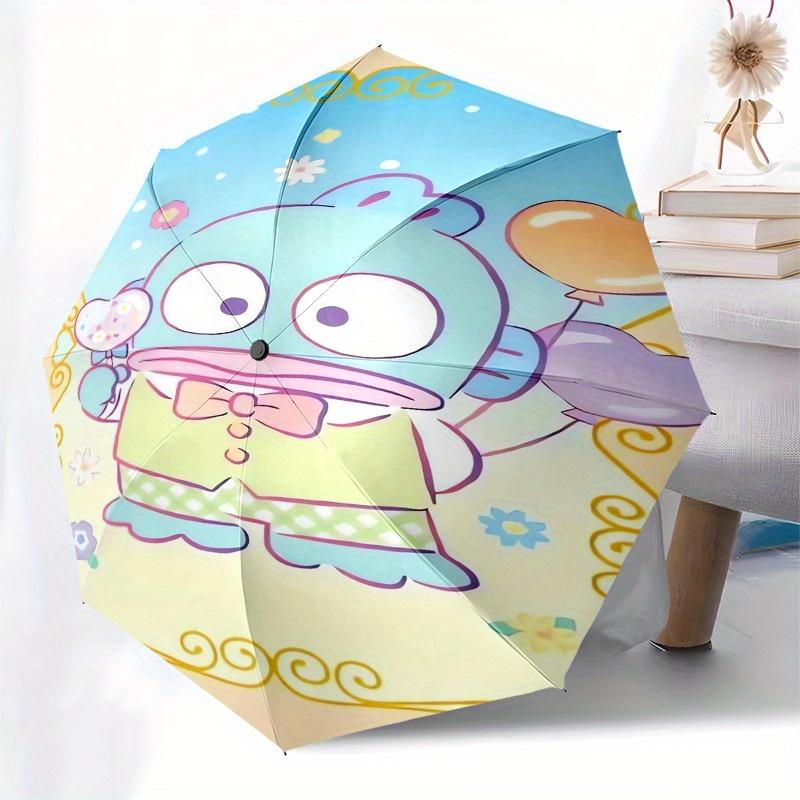 HangYodon Automatic Folding Umbrella-Simple 8-Rib Design, Bright Cartoon Pattern, Durable Iron Frame, Suitable For Travel, Outdoor, Beach-Cu
