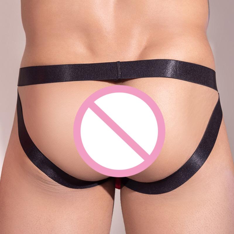 Мужские Сексуальные Матовые Блестящие Jockstrap Стринги Высоко Эластичные Прозрачный Карман Нижнее Белье G-Стринг Гей Задница Полые Трусики Выпуклый Карман Блестящее Бикини