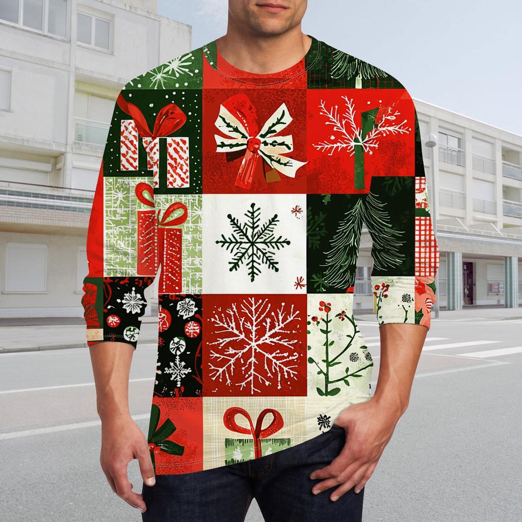 Men's T Shirt O-Neck Clothing Apparel Outdoor Long Sleeve Print Fashion Designer Vintage