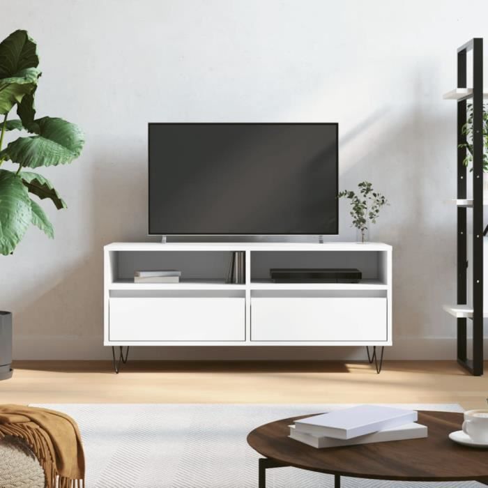 VidaXL TV Cabinet White 100x34.5x44.5 Cm Engineered Wood 831236