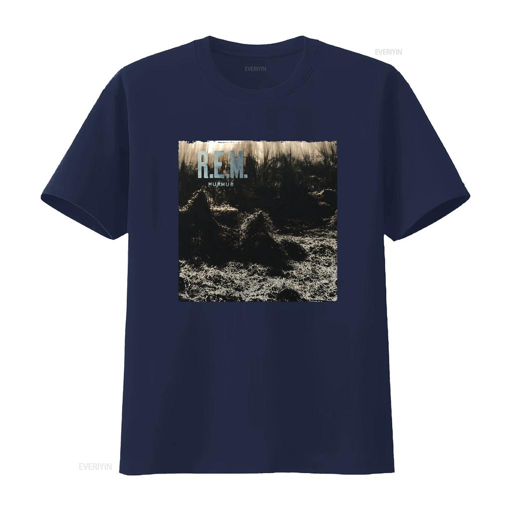 R E M MurMur Rock Band Cotton Black T shirt Size S XL vintage Washed Top For Everyday Wear Versatile graphic Casual Stretched
