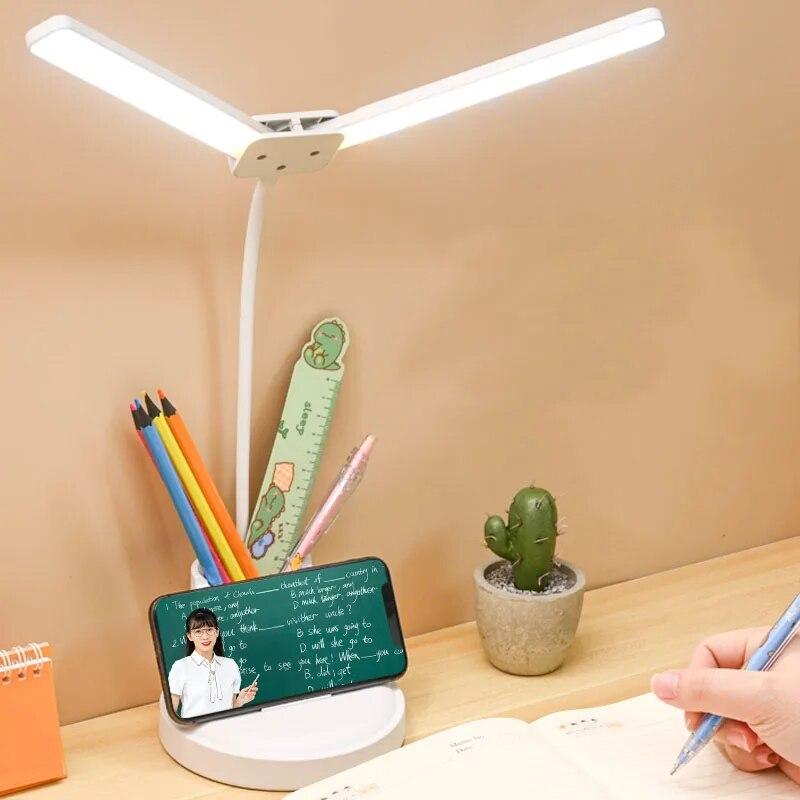 Настольная лампа, настольные лампы для домашнего офиса, светодиодная настольная лампа, USB-порт для зарядки, современная настольная лампа для дрома/чтения/спальни, 2 цветовых режима