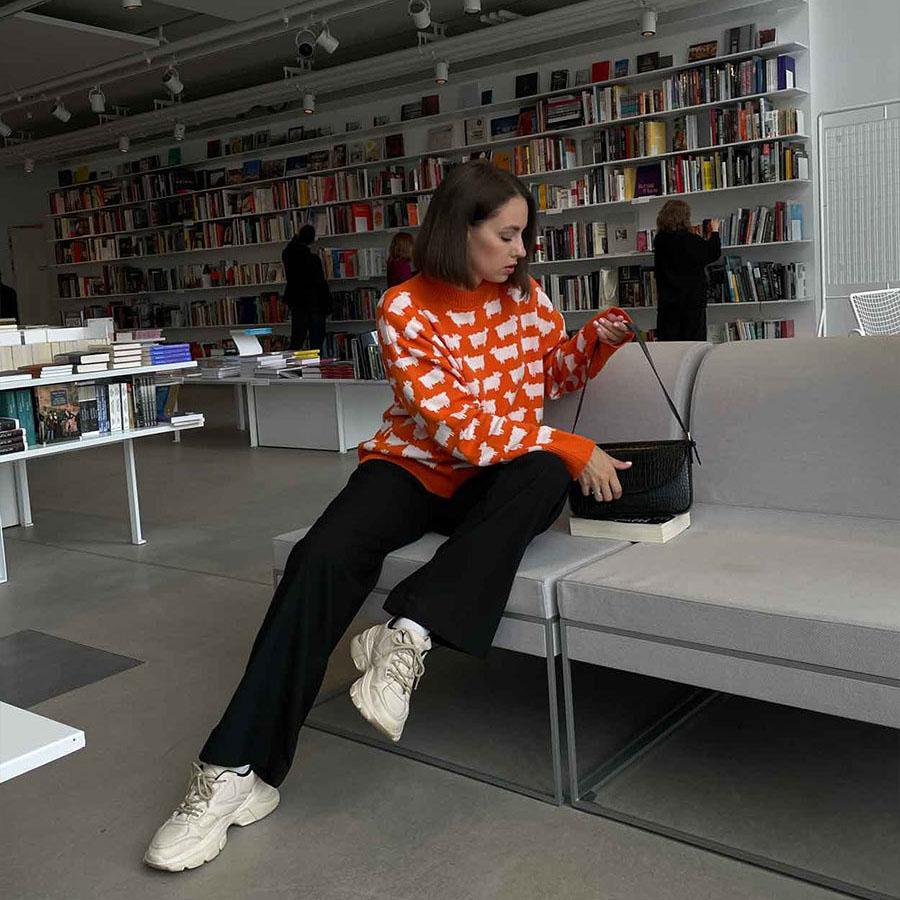 Women Autumn Winter Causal O Neck Long Sleeve Knit Sweater