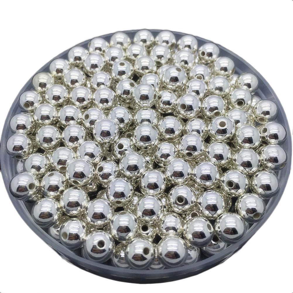 50/100 шт., жемчужные прокладки, свободные бусины, аксессуары, ожерелье, браслет, серьги 6/8 мм, круглые акриловые ювелирные изделия своими руками