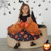 Pumpkin Baby for Girl Cosplay Carnival Costume Vestidos for Kids Bow Orange Girls Party Dresses Black Ghost Halloween Prom Gown