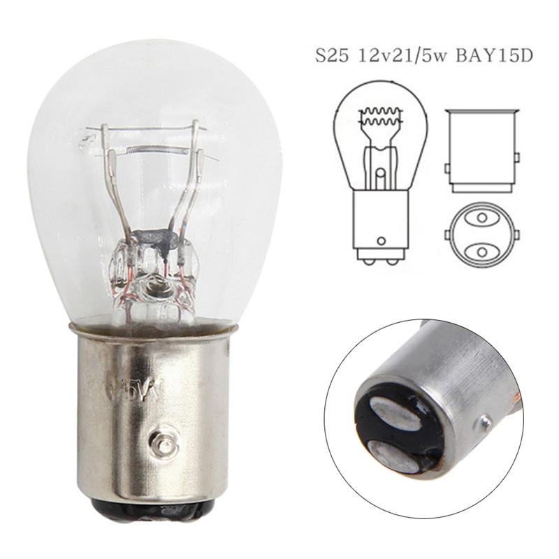 10 шт. DC12V 380 BAY15D 1157 21/5 Вт натуральное белое стекло двойная нить накаливания теплый белый автомобильный DRL стоп-сигнал галогенная лампа