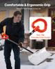 VEVOR Snow Pusher Shovel, 76.2 cm Outdoor Snowplow Shovel with Ergonomic Grip, HDPE Plastic Blade, Winter Shovels with Segmented Handle
