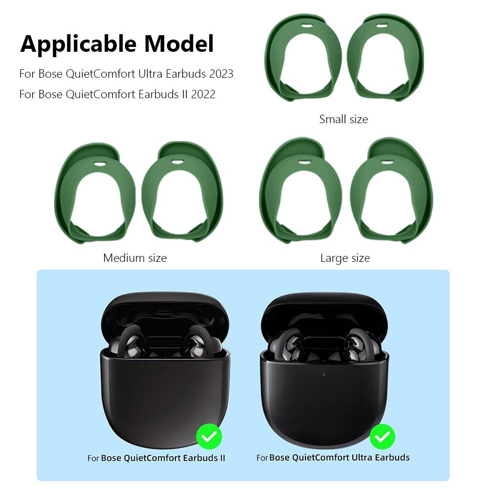 3 пары силиконовых насадок для наушников, чехлы для наушников, противоскользящие мягкие насадки, защита от царапин для Bose QuietComfort Earbuds II