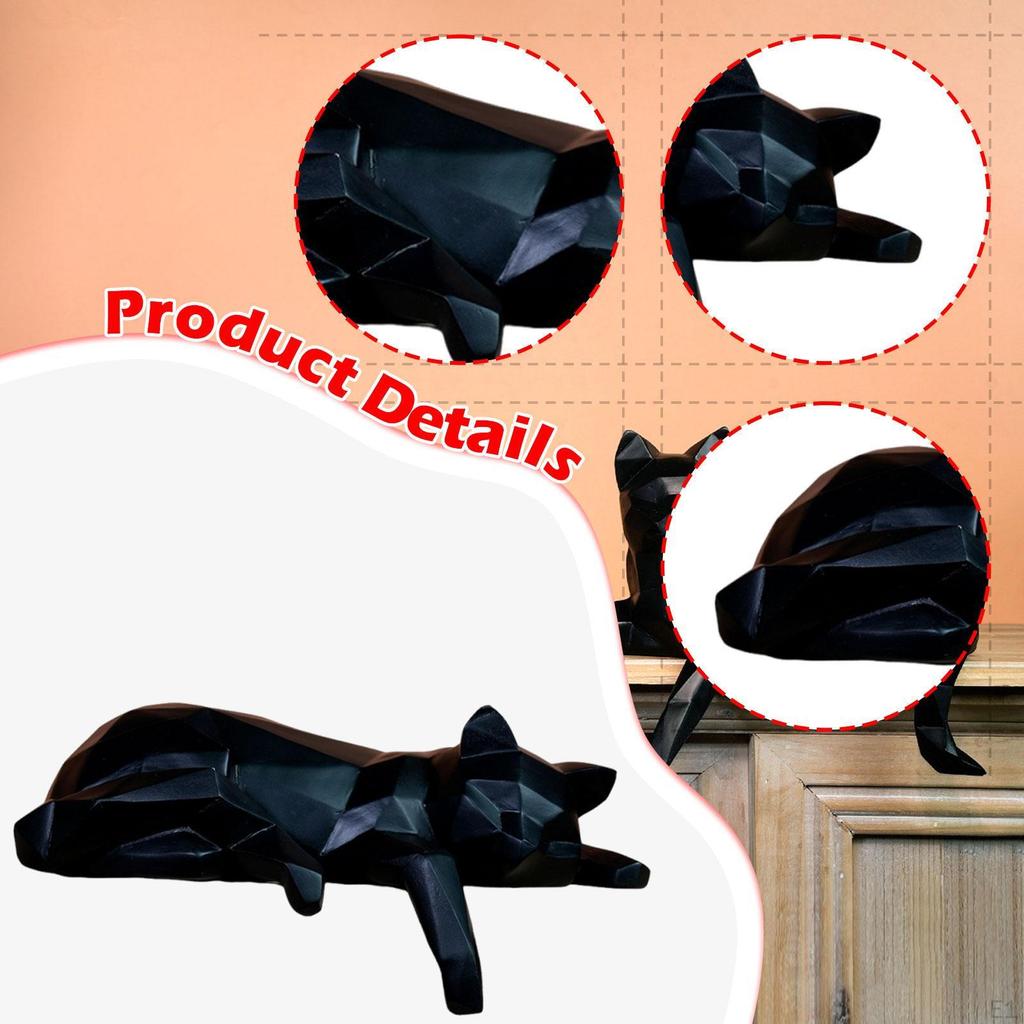 Статуэтка кошки Коллекционное животное Ремесло Подарок Домашний декор Геометрическая фигурка Настольная для