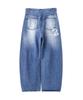 AVIREX WAPPEN BARREL LEG DENIM PANTS indigo