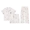 Girls Ice Silk Pajama Set 3pcs Short Sleeve Cartoon Sleepwear Kids 8 Years Lightweight Home Wear
