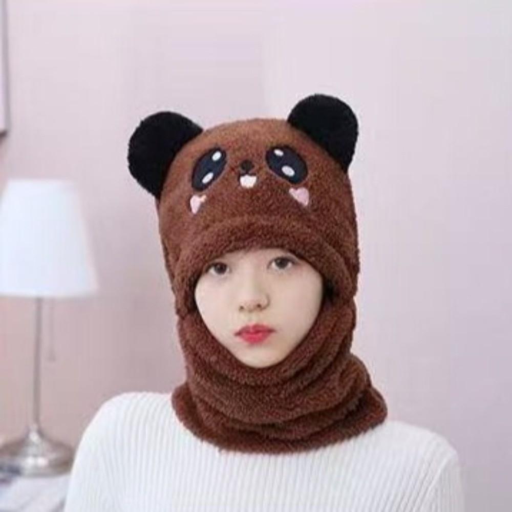 Cartoon Children Beanie Caps Fleece Kids Plush Hat Fashion Warm Bonnet Scarf Baby Children Kids