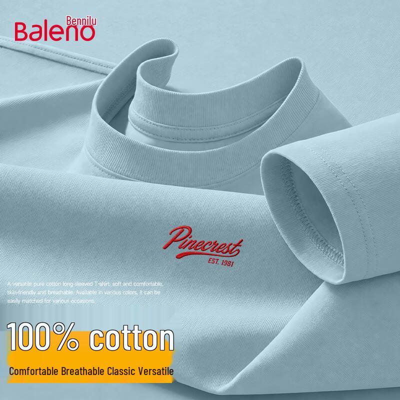 Мужская футболка Baleno с длинным рукавом, 100% хлопок, с круглым вырезом