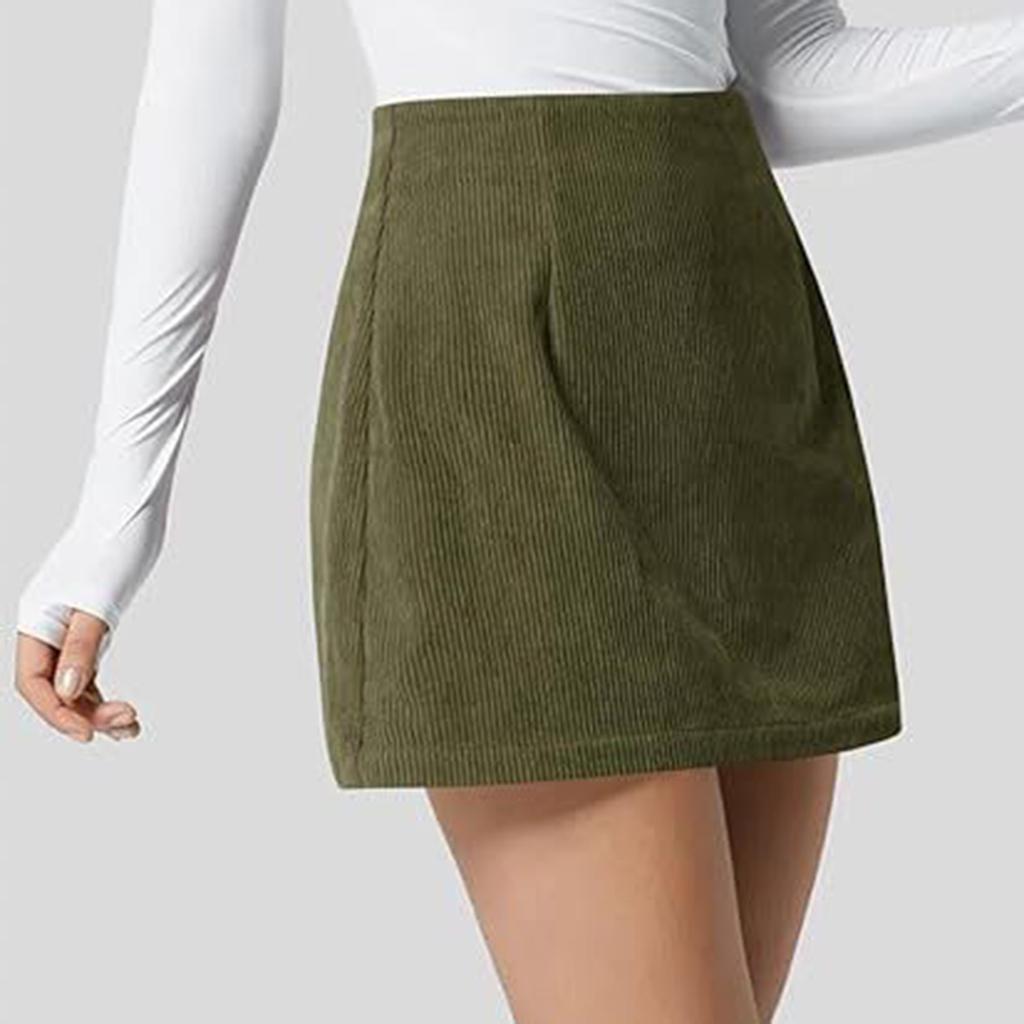 Женская вельветовая юбка, повседневная, с высокой талией, узкая, короткая юбка-карандаш А-силуэта