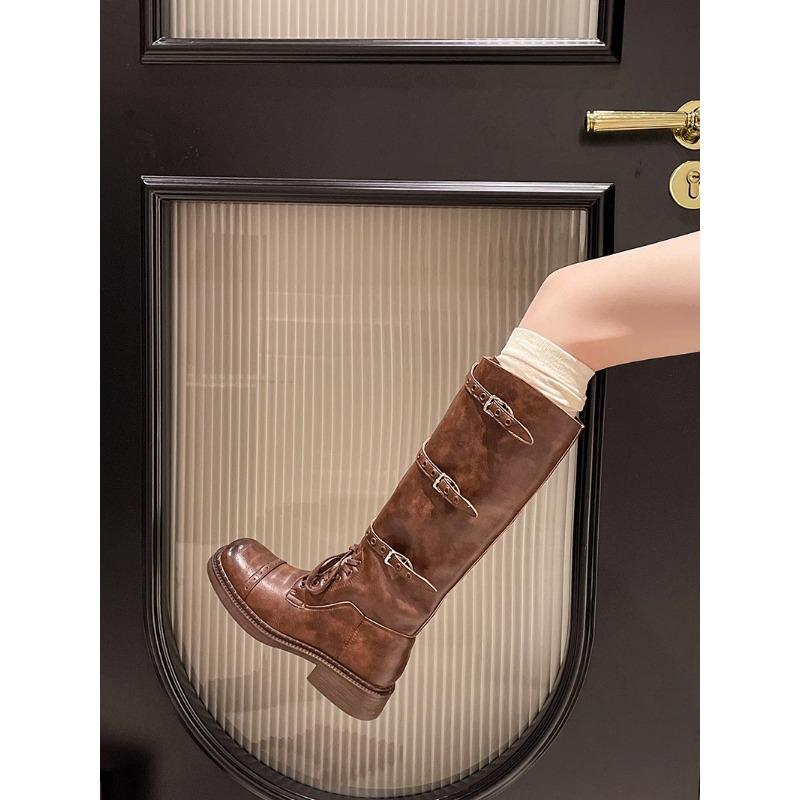 Винтажные ботинки Briti Sle, ретро-дизайн, поношенные, ковбойские ботинки в западном стиле, женские ботильоны на платформе с голубой отделкой