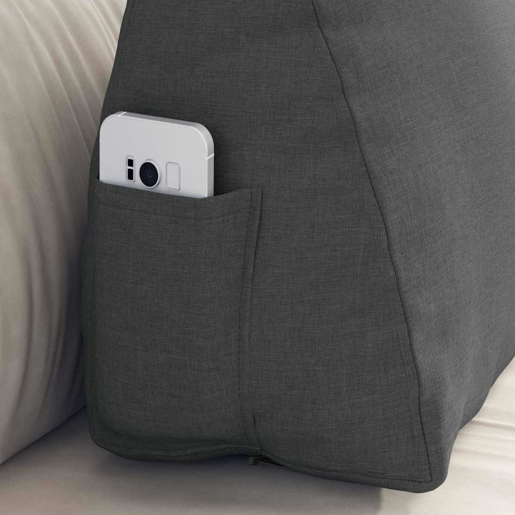 Back Cushion Dark Gray 60 x 20 x 50 cm Fabric