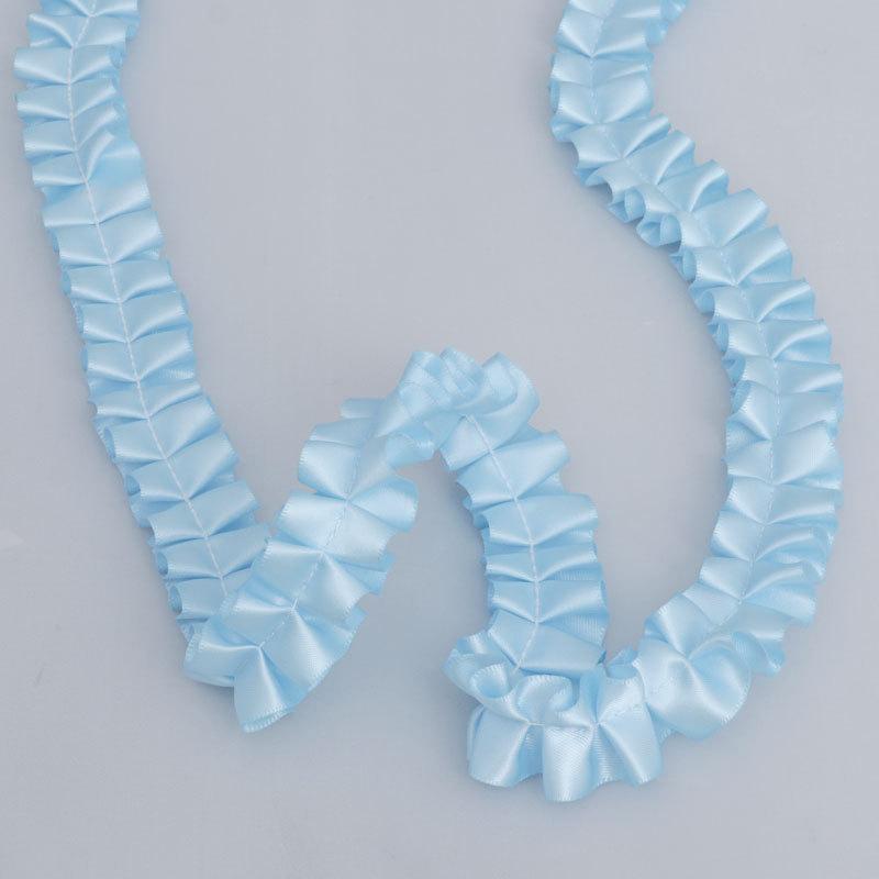 Elegant Multifunction 2.5cm Wide Ruffled Ribbon Polyester Ribbon Ruffled Lolita Headdress Clothing Design Diy Lace Accessories Home Decoration