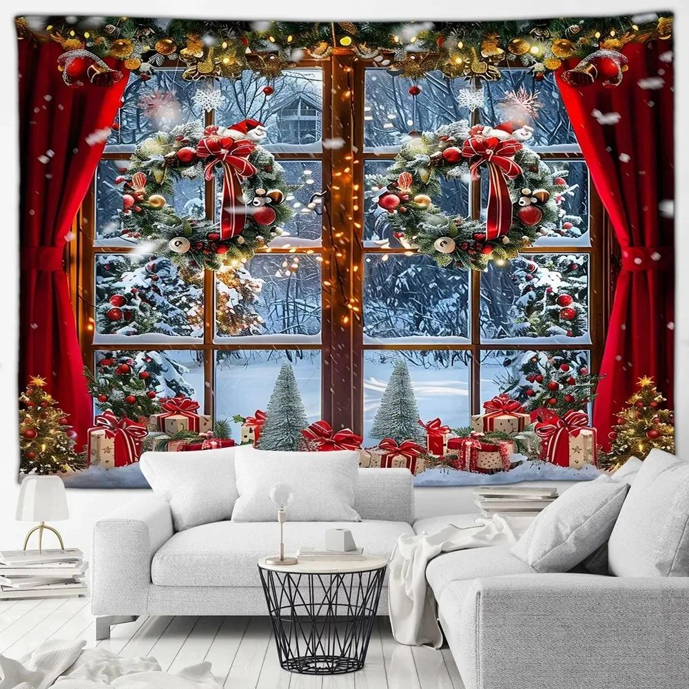 Рождественская елка Санта-Клаус Роскошный гобелен Спальня Гостиная Домашнее Рождественское украшение