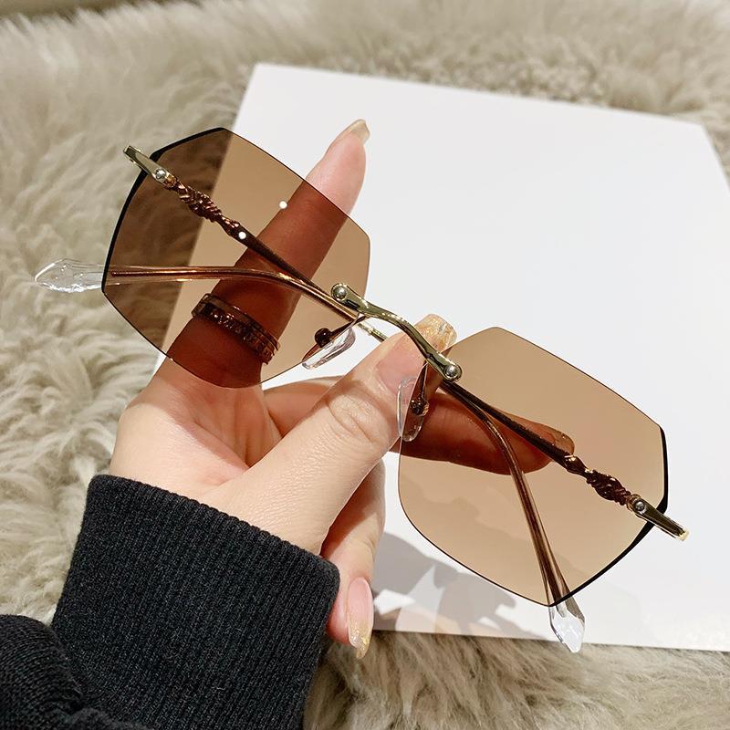 Женские фотохромные очки без оправы с защитой от синего света для близорукости и макияжа