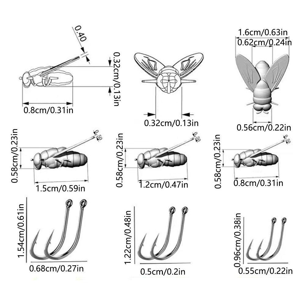 20PCS Durable Bionic Fly Fishing Bait Simulated Flies Trout Jigs Swimbaits Fishing Gear