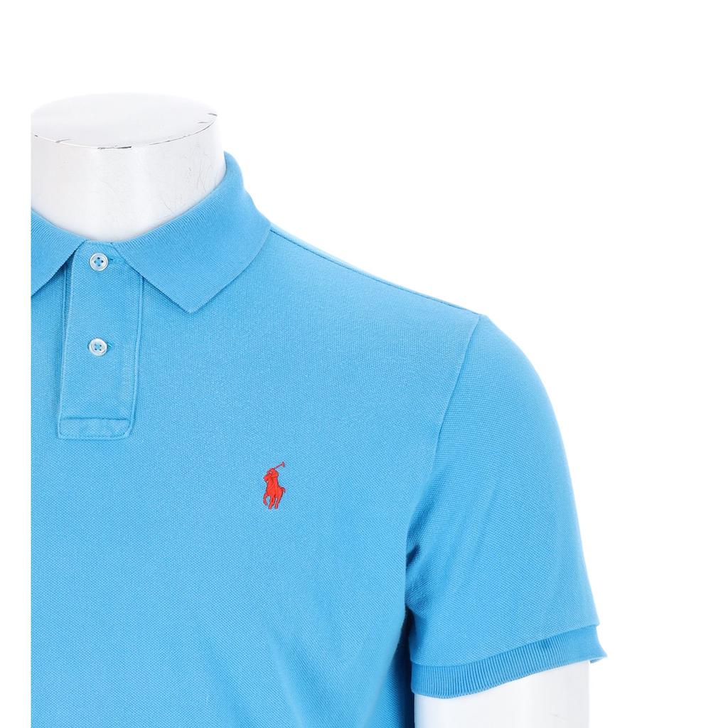 Polo Ralph Lauren Polo manches courtes Custom Fit Homme Taille L Turquoise #QWE0342