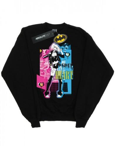 DC Comics Mens Harley Quinn Rebel Heart Sweatshirt