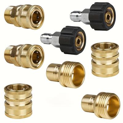 Набор адаптеров для мойки высокого давления 2/8 шт., комплект для быстрой смены с метрическим вращающимся гнездом M22 на быстроразъемное соединение 3/8''