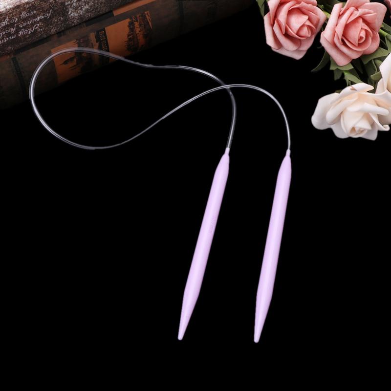 12x Plastic Circular Knitting Needle Crochet Set Craft Multicolor Tube 40cm 80cm