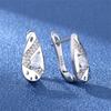 New 925 Sterling Silver Women Earrings Fashion Drop Shape High Quality Micro -Inlaid Zircon Pair Ear Studs Earring Jewelry Gift