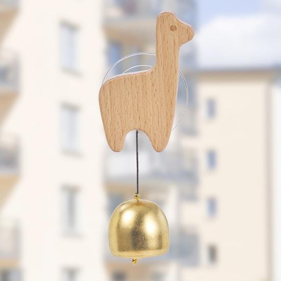 Деревянный дверной колокольчик Yousheng в форме животного, подвесной металлический колокольчик с присоской для входной двери дома, стены входа