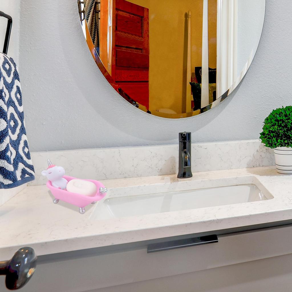 Мыльница в виде единорога, держатель для душа, переносной дренажный чехол, милая розовая мыльница для ванной, товары для дома