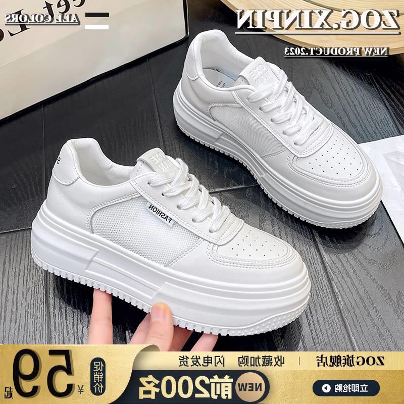 Белые туфли на платформе, женская обувь, обувь для спорта и отдыха, универсальные туфли с кроссовками, увеличивающие рост, новинка весны, мода и отдых