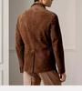 Men Coat Handmade Casual Formal Party Stylish Brown Pure Suede Leather Blazer