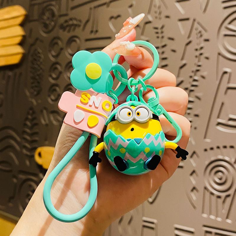 Adorable Cartoon Minion Keychain Silicone Key Ring Cute Gift For Women And Kids