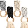 Boho Style Hand Towel Hanger Wooden Ring Towel Ring Holder New Macrame Towel Holder  Bathroom