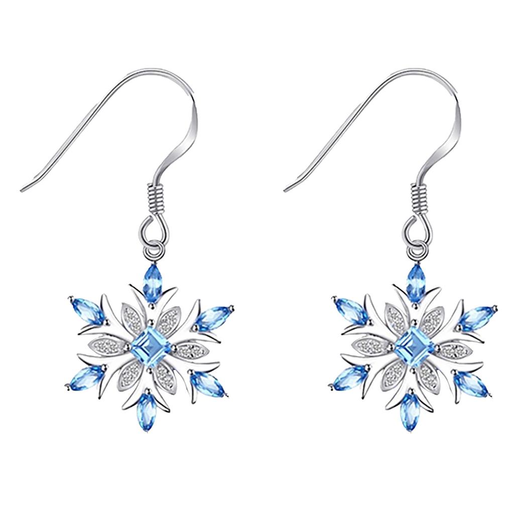 Blue Snowflake Pendant Earrings Jewelry Earrings Snowflake Pendant