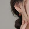 Style Jewelry Accessories Ear Buckle Small Huggie Earrings Women Hoop Earrings Wine Red Earrings